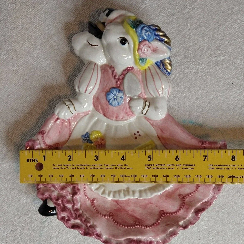 Vintage Omnibus FITZ and FLOYD Garden Party‎ Rabbits Canape Plate Ceramic 8x8